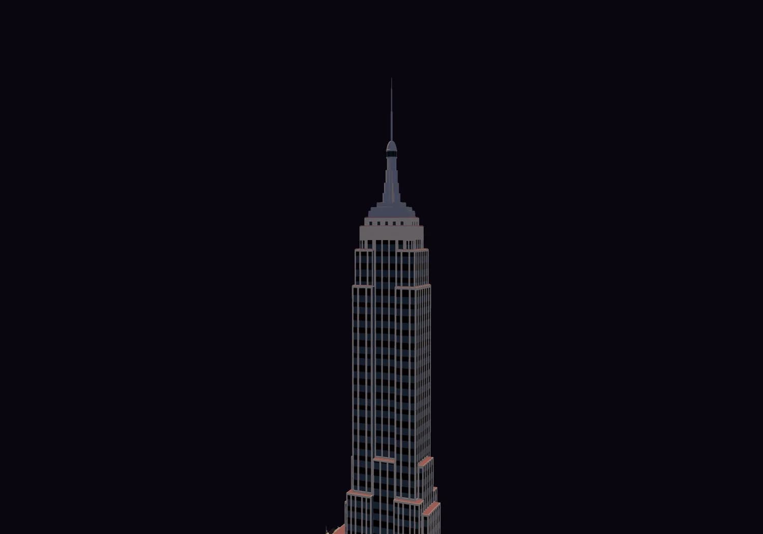 The Empire State Building on the Manhattan page, in 3D